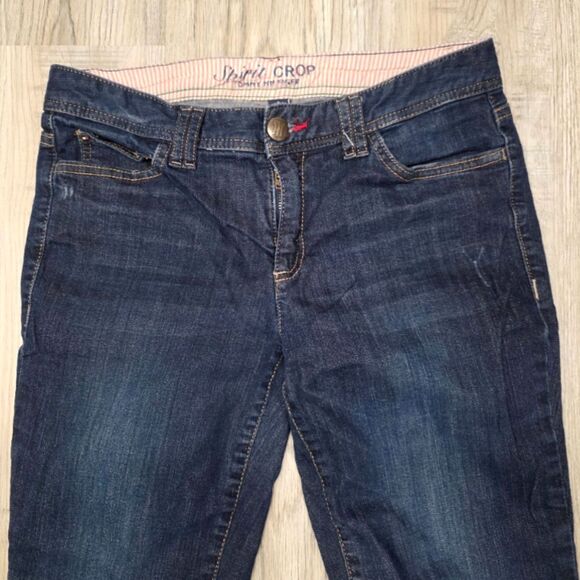 Tommy Hilfiger Spirit Crop Dark Denim Jean Size 8 - Picture 2 of 6